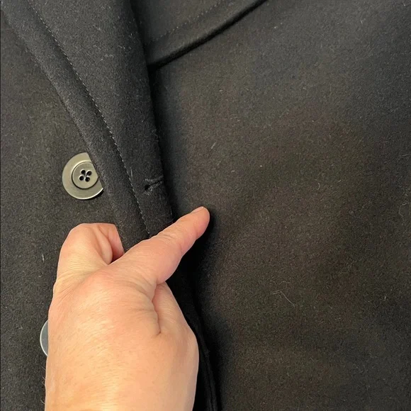 NILI LOTAN RED CUFF VIRGIN WOOL SHORT PEACOAT BLACK SIZE 6 - Picture 9 of 16